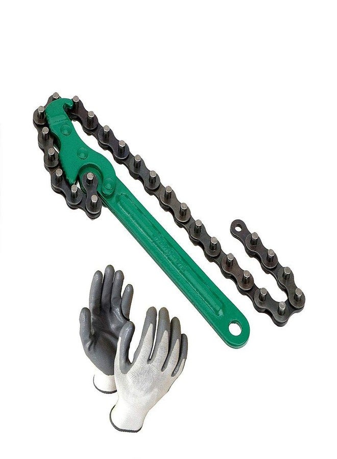 ISC Heavy-Duty Wrench Oil Filter Tool Pipe Fittings Tools Single Sided Adjustable Wrench Combo (9" Inch Chain) - Image 1